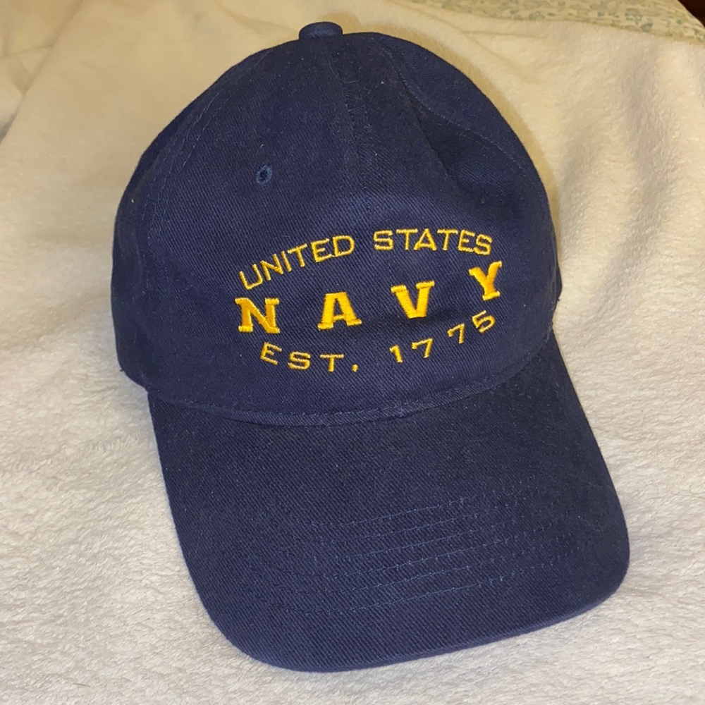United States Navy Navy Blue w/Gold Embroidered Lettering-Fully Adjustable
